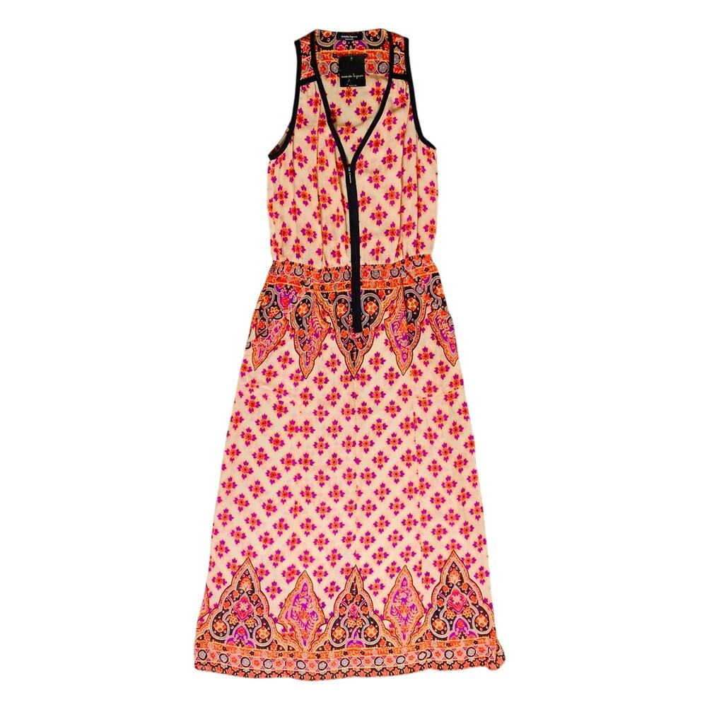 NANETTE LEPORE Long Sheer Dress Sz 6 Multi CoverUp Floral Sleeveless Pockets NWT